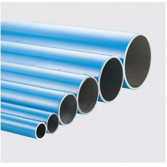 SecureAir aluminium compressed-air pipe in blue RAL 5012